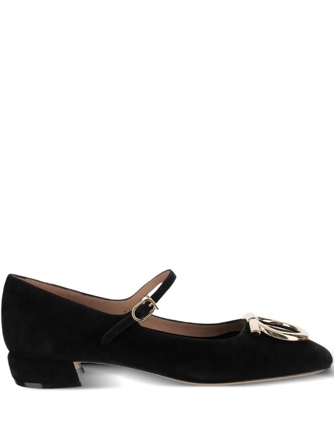 Ferragamo suede Mary Jane ballet flats - Black - zdjęcie produktu nr 1
