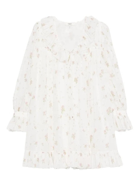 Chloé floral-print mini dress - White - zdjęcie produktu nr 1