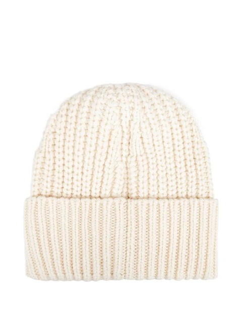 Moncler ribbed logo-patch beanie - White - zdjęcie produktu nr 2