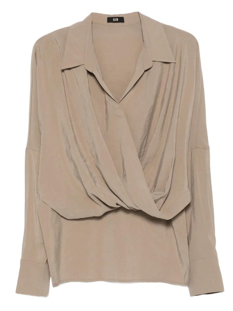 Eleh wrap-effect cotton blouse - Neutrals - zdjęcie produktu nr 1