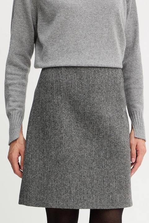 Weekend Max Mara spódnica wełniana MARCHE kolor szary mini prosta 2525106022600 - zdjęcie produktu nr 1