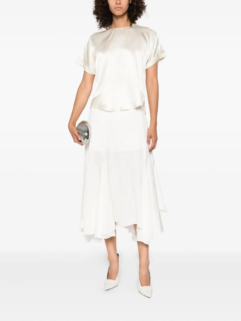 Simkhai satin short-sleeved blouse - Neutrals - zdjęcie produktu nr 1
