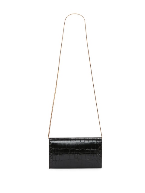 Victoria Beckham crocodile-embossed leather wallet-on-chain - Black - zdjęcie produktu nr 1