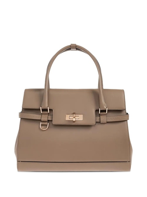 Max Mara twist-lock fastening leather tote bag - Neutrals - zdjęcie produktu nr 1