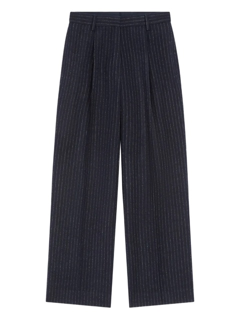 DRIES VAN NOTEN pinstripe wool trousers - Blue - zdjęcie produktu nr 1