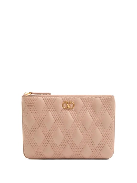 Valentino Garavani Quiltie 67 leather clutch bag - Pink - zdjęcie produktu nr 1