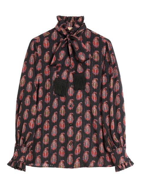 Valentino Garavani bow-tie printed blouse - Black - zdjęcie produktu nr 1