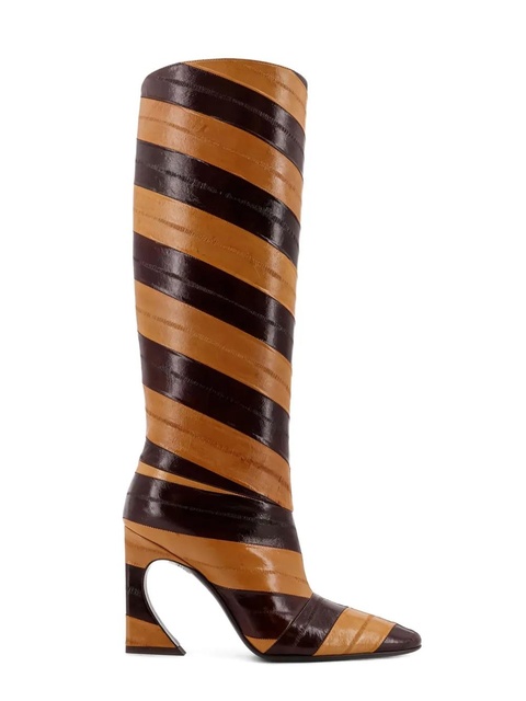 FENDI striped heel boots - Brown - zdjęcie produktu nr 2