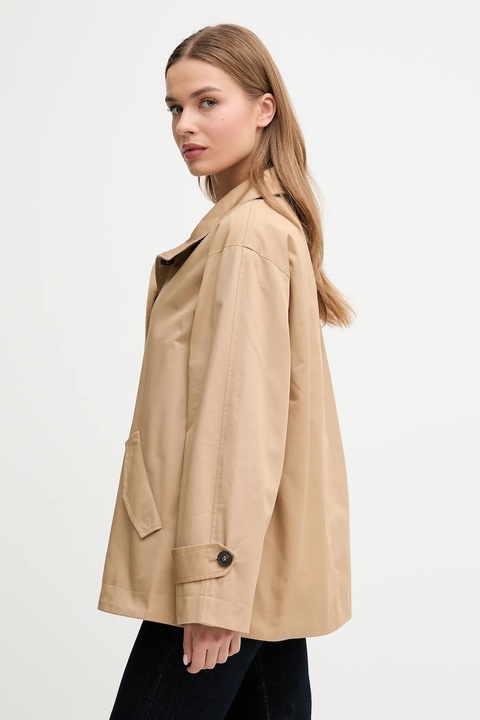United Colors of Benetton kurtka bawełniana kolor brązowy przejściowa oversize 2QJYDN07Y - zdjęcie produktu nr 2