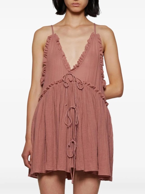 The Attico ruffled tie mini dress - Pink - zdjęcie produktu nr 2