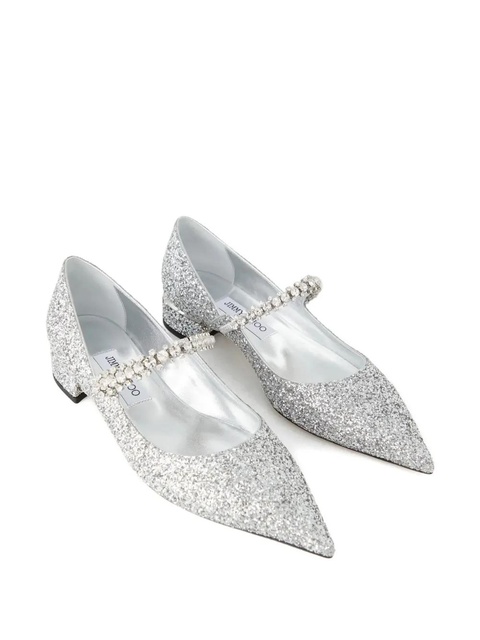 Jimmy Choo 25mm Bing crystal-embellished pointed pumps - Silver - zdjęcie produktu nr 2