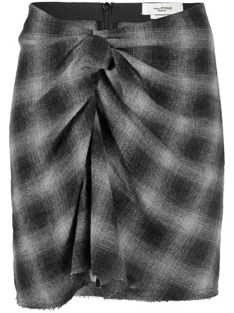 MARANT ÉTOILE gathered-detail check-pattern skirt - Grey - zdjęcie produktu nr 1