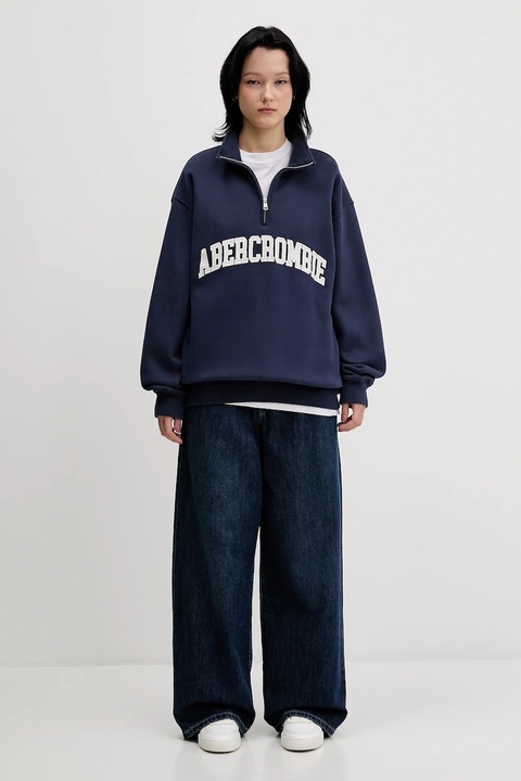 Abercrombie & Fitch bluza damska kolor niebieski z aplikacją KI152-5427-200 - zdjęcie produktu nr 2