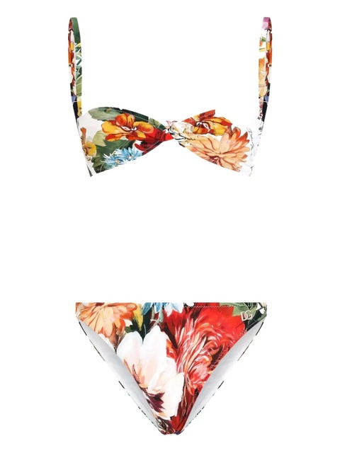 Dolce & Gabbana floral-print swimsuit - White - zdjęcie produktu nr 1