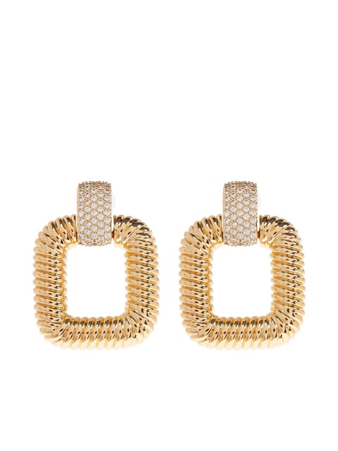Self-Portrait square twisted earrings - Gold - zdjęcie produktu nr 2