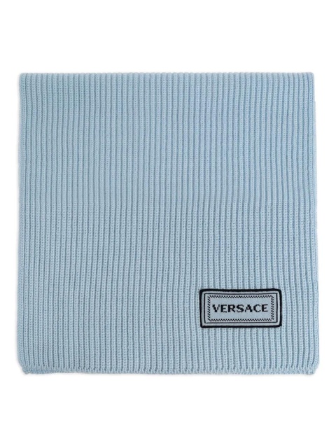 Versace ribbed logo-detail scarf - Blue - zdjęcie produktu nr 1