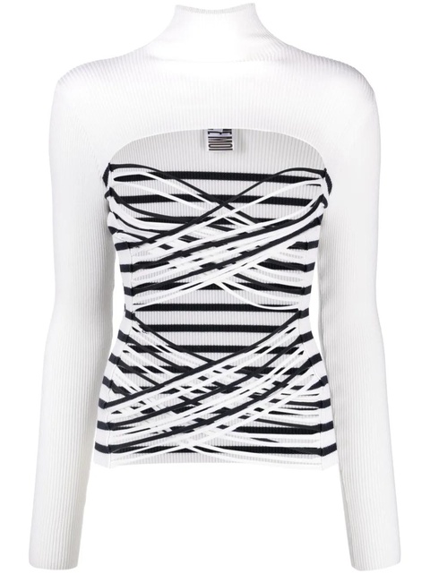 Jean Paul Gaultier cut-out knitted top - Neutrals - zdjęcie produktu nr 1