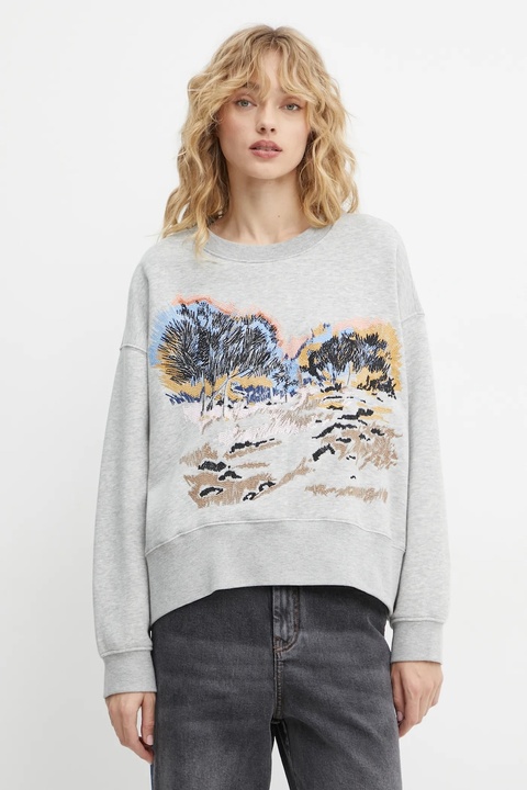 MUNTHE bluza SAZZILY damska kolor szary z aplikacją 244115024462 - zdjęcie produktu nr 1