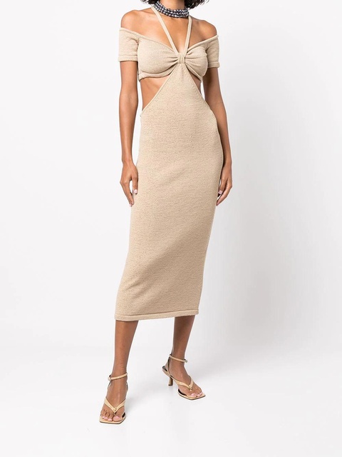 Cult Gaia Alicia knit cold-shoulder dress - Brown - zdjęcie produktu nr 2