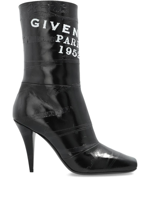 Givenchy logo-print leather boots - Black - zdjęcie produktu nr 1