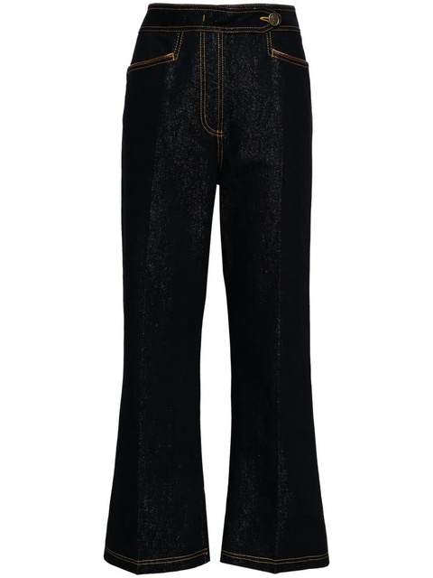 ETRO Pegaso-buttons cropped jeans - Blue - zdjęcie produktu nr 1