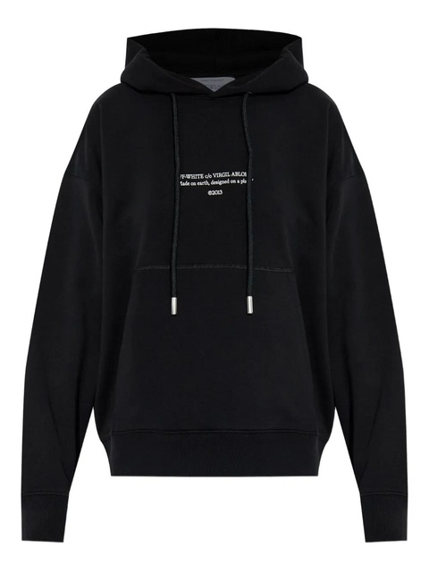 Off-White drawstring logo-detail hoodie - Black - zdjęcie produktu nr 1