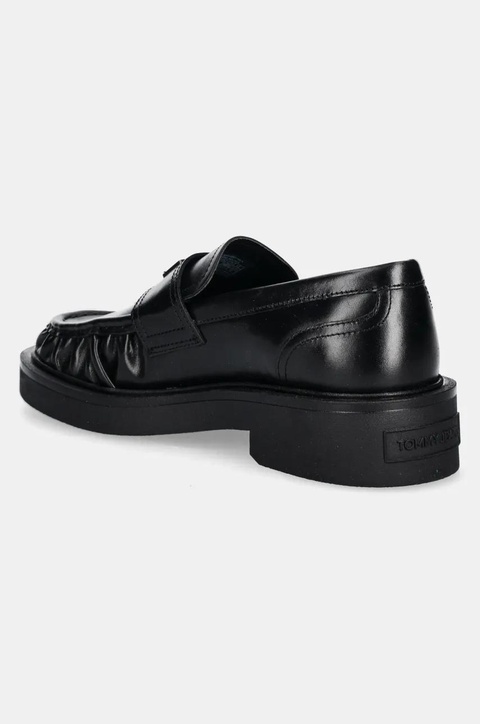 Tommy Jeans mokasyny skórzane TJW ORIGIN LOAFER damskie kolor czarny na płaskim obcasie EN0EN02708 - zdjęcie produktu nr 2