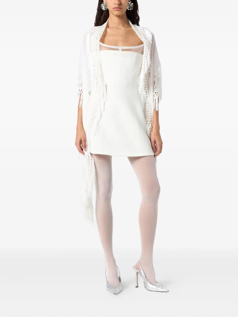 Blumarine fringed crochet scarf - White - zdjęcie produktu nr 2