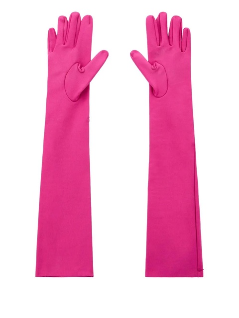 Valentino Garavani logo-embroidery gloves - Pink - zdjęcie produktu nr 2