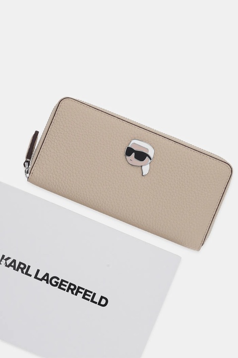 Karl Lagerfeld portfel IKON damski kolor beżowy A1W32124 - zdjęcie produktu nr 1