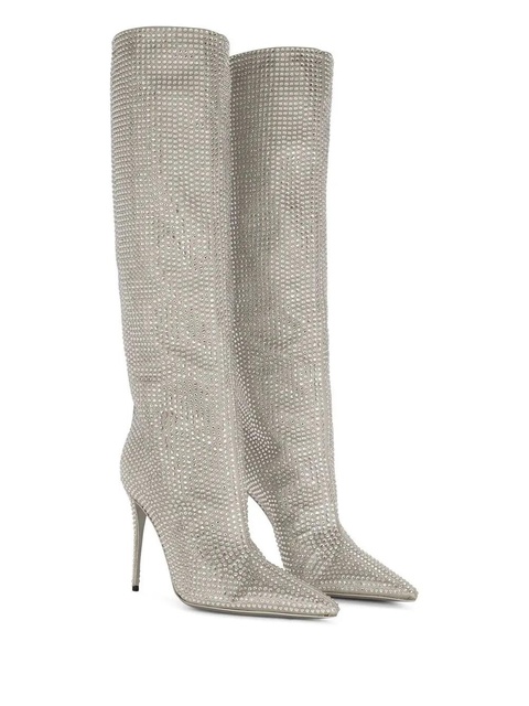 Dolce & Gabbana KIM DOLCE&GABBANA rhinestone-embellished satin boots - Silver - zdjęcie produktu nr 2