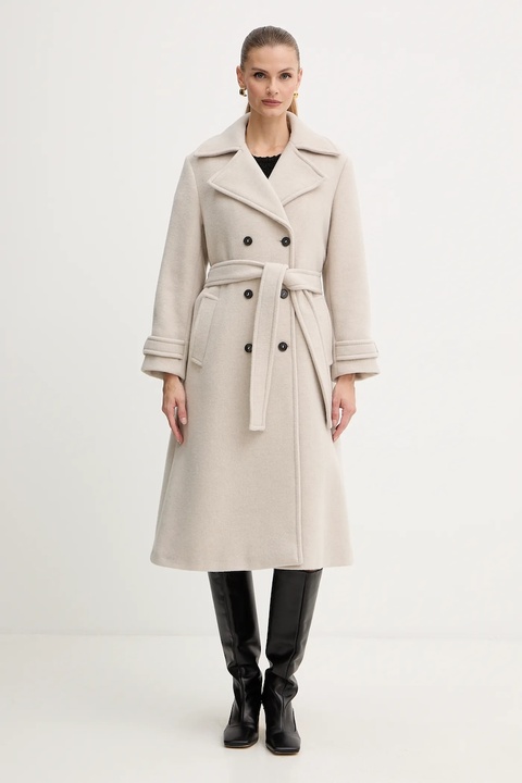 Marella płaszcz z dodatkiem wełny kolor beżowy 2523016112200 - zdjęcie produktu nr 1