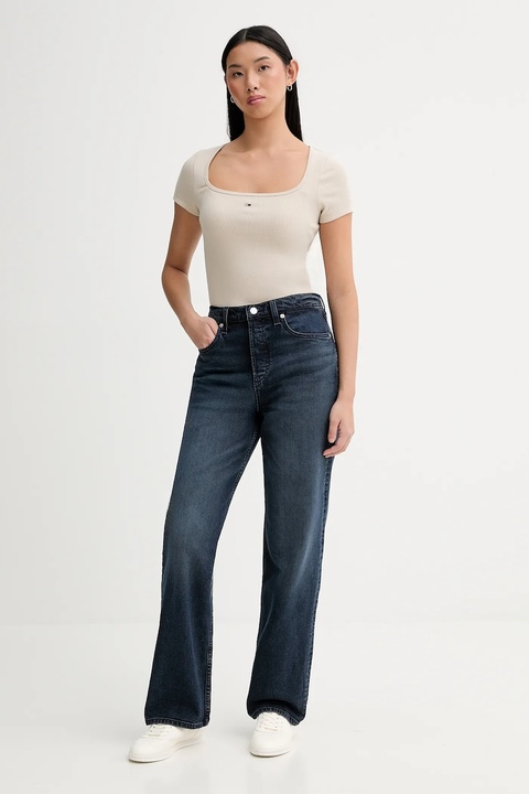 Tommy Jeans t-shirt damski kolor beżowy DW0DW21837 - zdjęcie produktu nr 2