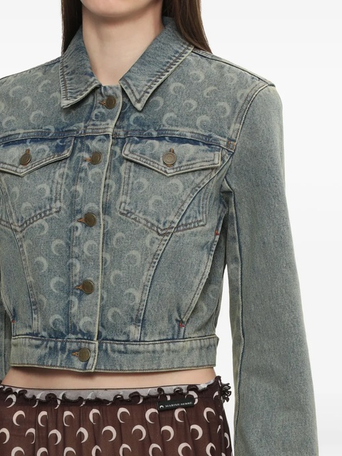 Marine Serre Moon Laser cropped jacket - Blue - zdjęcie produktu nr 2