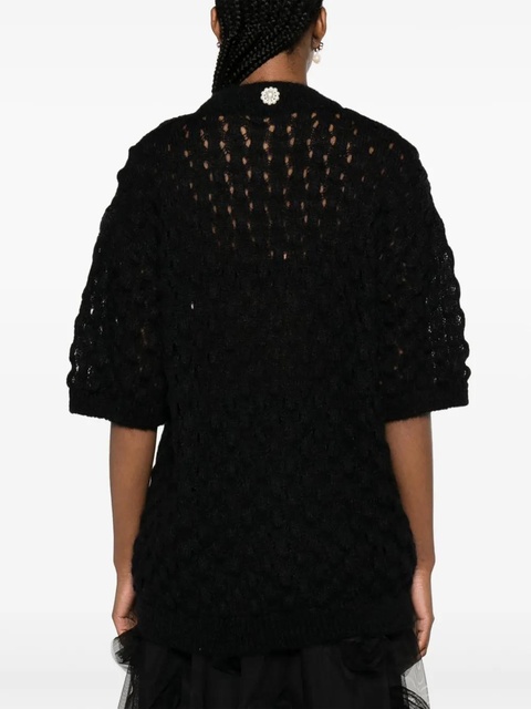 Simone Rocha fisherman's knit short-sleeve top - Black - zdjęcie produktu nr 2