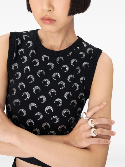 Marine Serre rhinestone-embellished knitted vest - Black - zdjęcie produktu nr 2
