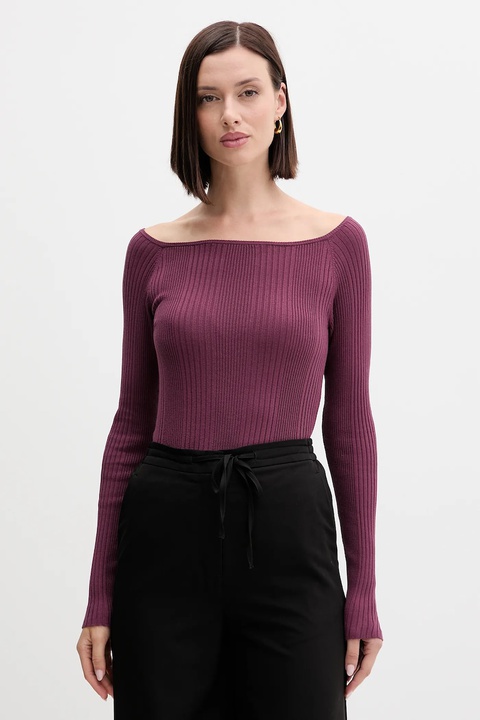 United Colors of Benetton sweter damski kolor fioletowy lekki 16UYD10E7 - zdjęcie produktu nr 1