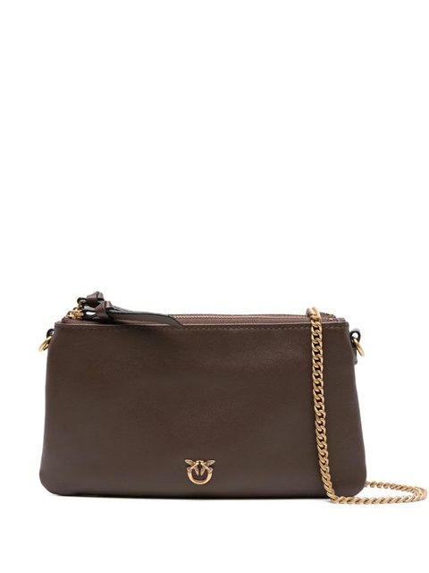 PINKO double-zip leather cross body bag - Brown - zdjęcie produktu nr 1