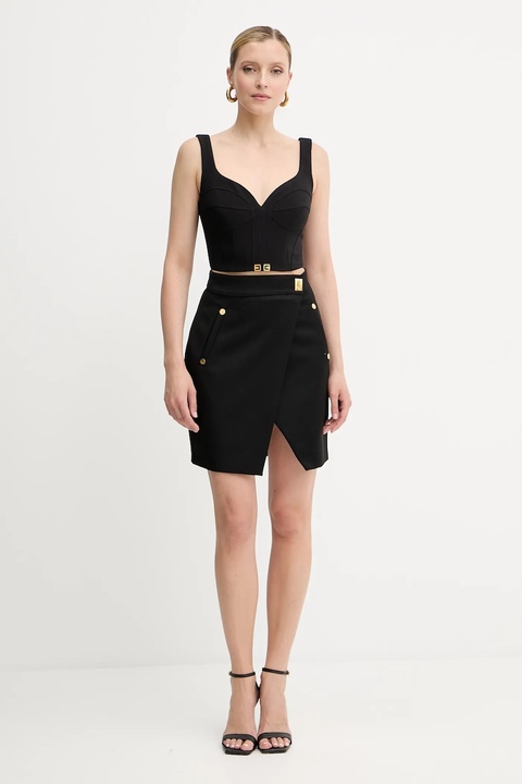 Elisabetta Franchi top damska kolor czarny gładka TO03956E2 - zdjęcie produktu nr 2