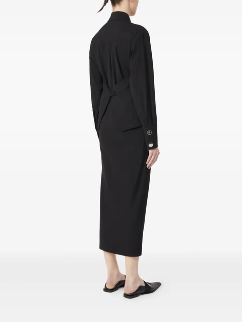 Sportmax button-cuff shirred dress - Black - zdjęcie produktu nr 2