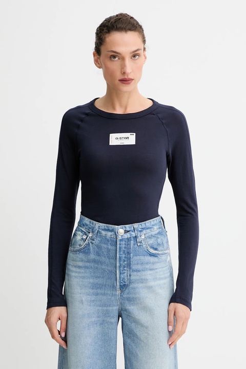 G-Star longsleeve bawełniany kolor granatowy D27740.D961 - zdjęcie produktu nr 1