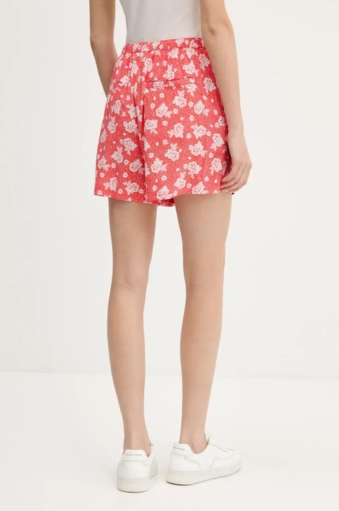 Tommy Jeans szorty damskie kolor pomarańczowy wzorzyste high waist DW0DW20359 - zdjęcie produktu nr 2