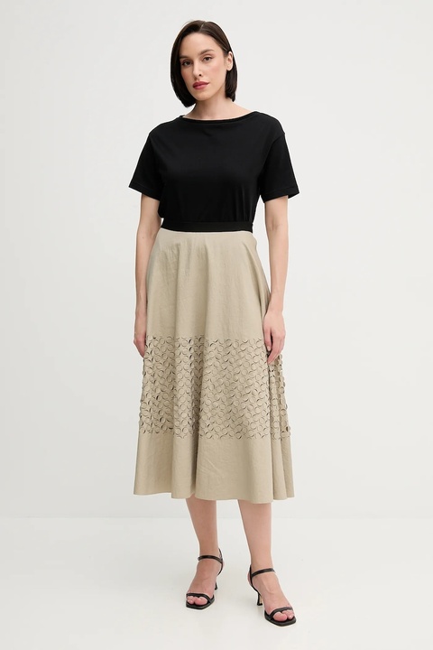 Sandro Ferrone spódnica kolor zielony midi rozkloszowana S18XBERAKO - zdjęcie produktu nr 2