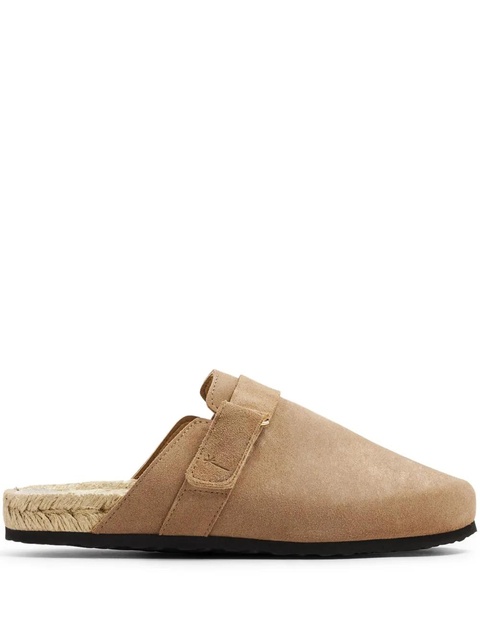 Manebi logo-debossed suede slippers - Neutrals - zdjęcie produktu nr 1