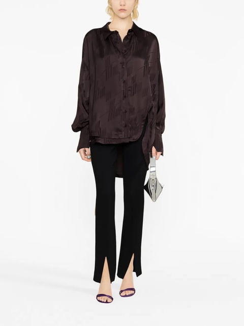 The Attico Diana cut-out asymmetric shirt - Brown - zdjęcie produktu nr 2