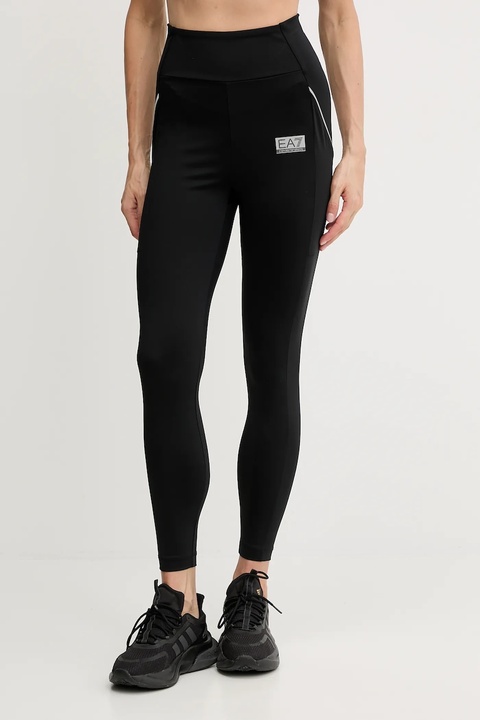 EA7 Emporio Armani legginsy treningowe damskie kolor czarny gładkie AF13534.7W000594 - zdjęcie produktu nr 2