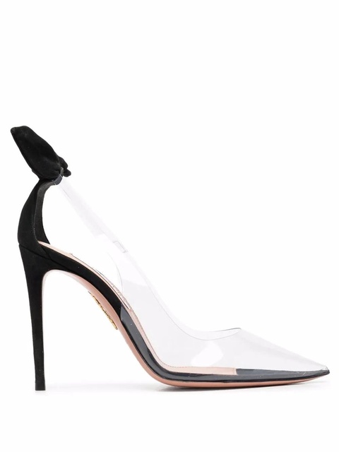 Aquazzura bow detail transparent stilettos - Black - zdjęcie produktu nr 1