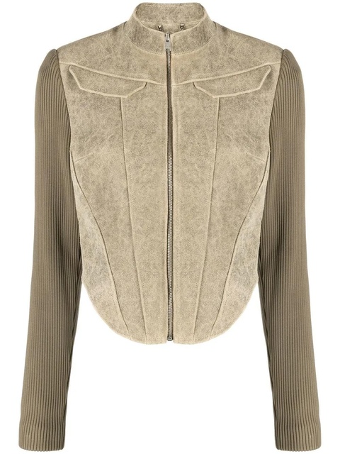 MISBHV fitted leather jacket - Neutrals - zdjęcie produktu nr 1