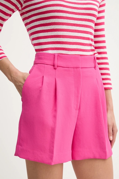 Dkny szorty damskie kolor różowy gładkie high waist UD5P2060 - zdjęcie produktu nr 2