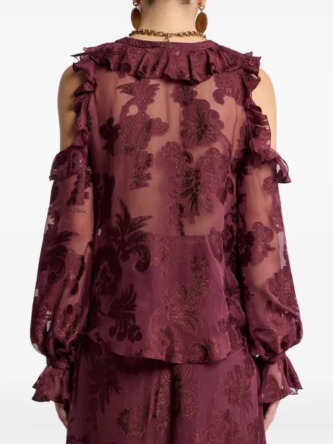 ETRO fil coupé chiffon shirt - Red - zdjęcie produktu nr 2
